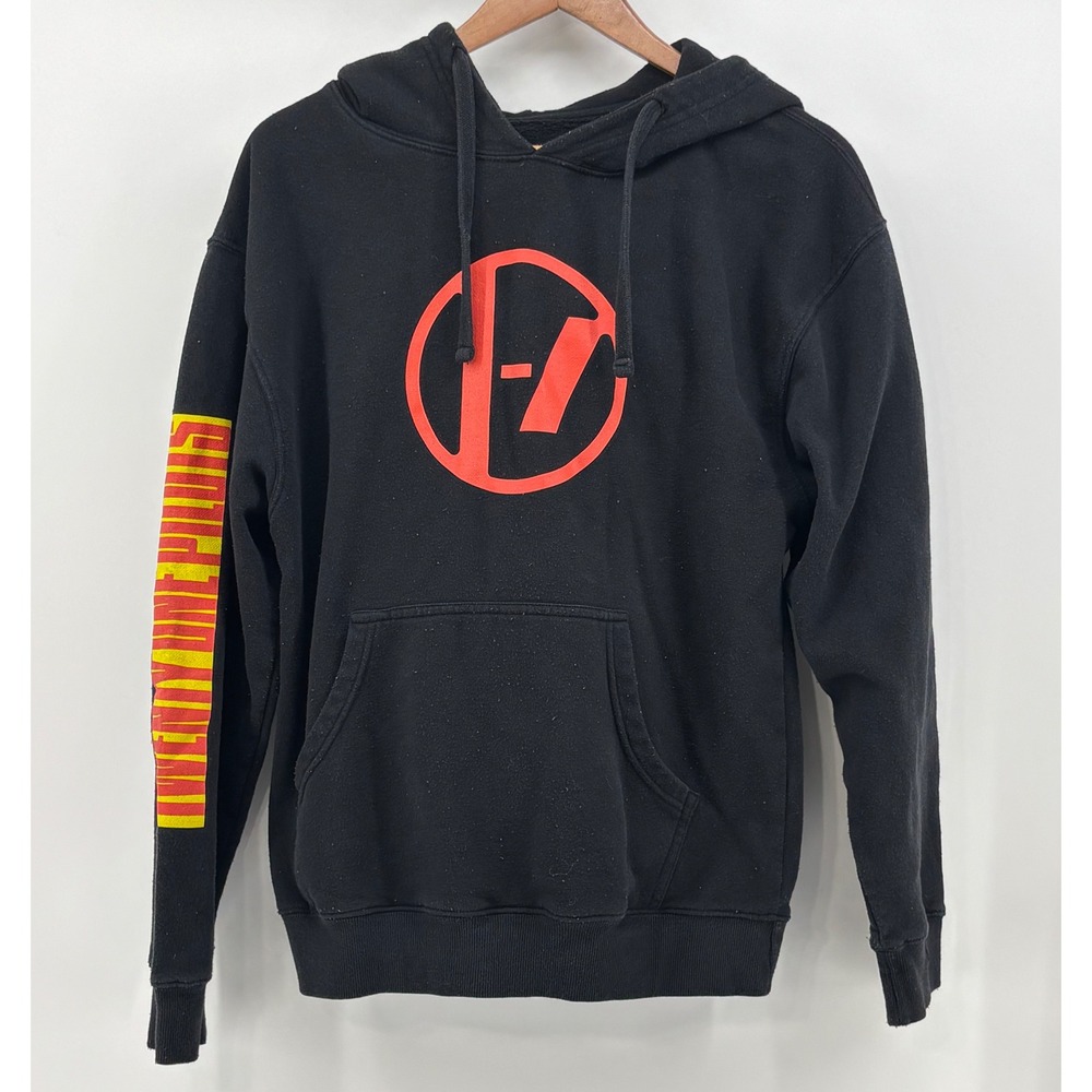 Twenty One Pilots Block Sleeve Hoodie Men's M Pullover Black Band Merch Graphic